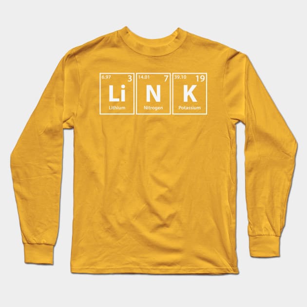 Link (Li-N-K) Periodic Elements Spelling Long Sleeve T-Shirt by cerebrands